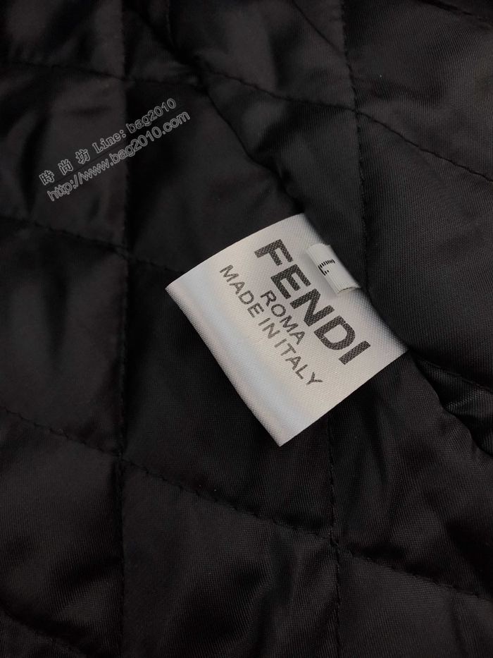 Fendi男裝 芬迪20年新款銀線編織刺繡logo外套 Fendi男士拉鏈夾克  ydi3077